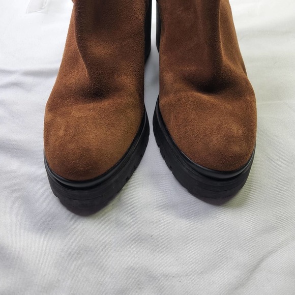 Rebecca Minkoff Milana Suede Booties Shearling Lined Chunky Block Heel Size 10.5 - Picture 9 of 13